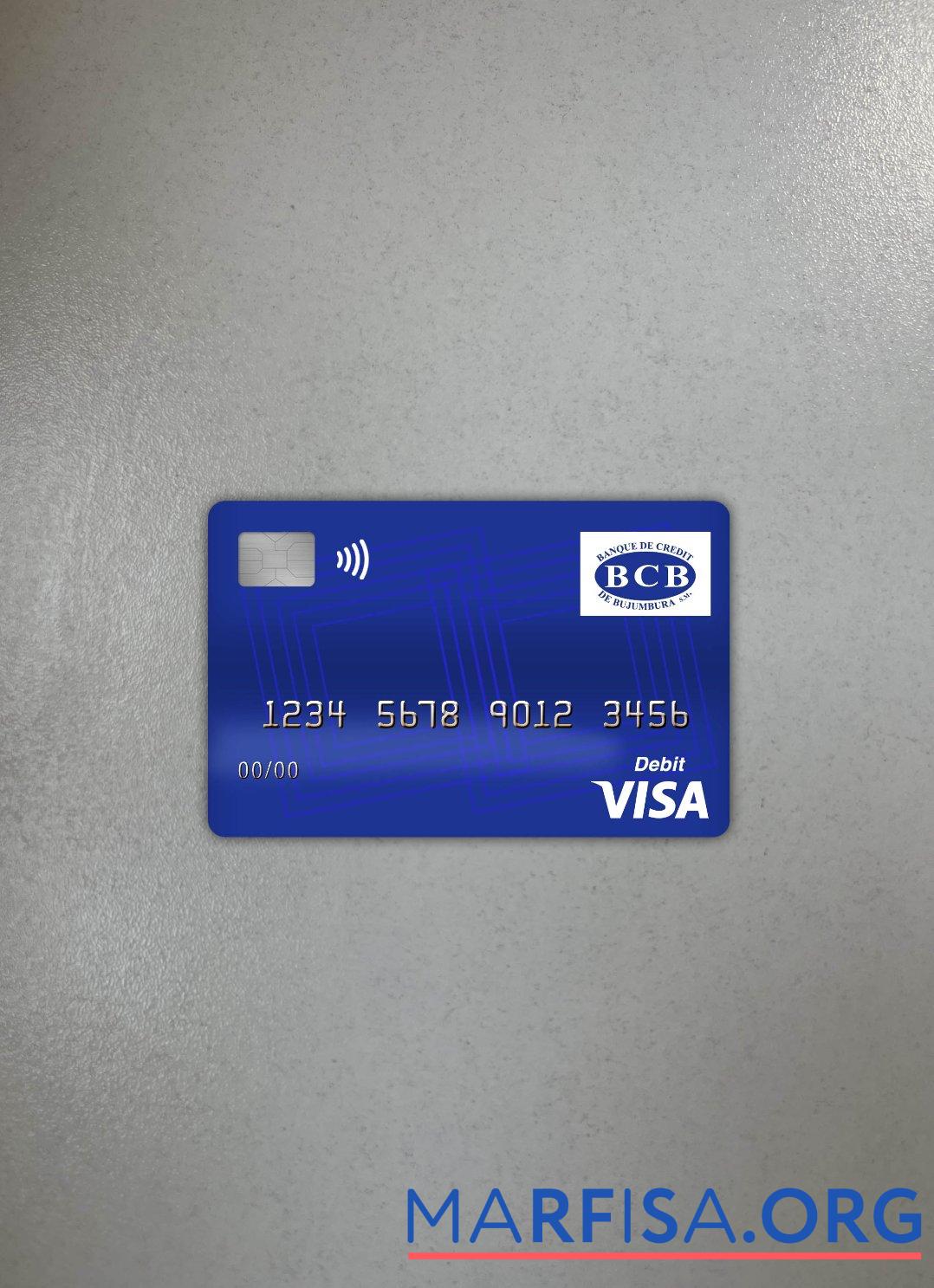 Downloadable Burundi Credit bank of Bujumbura visa debit card photolook front sample